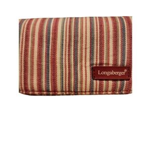 Longaberger Wallet Striped‎ Canvas Coin Purse Key Clip Small